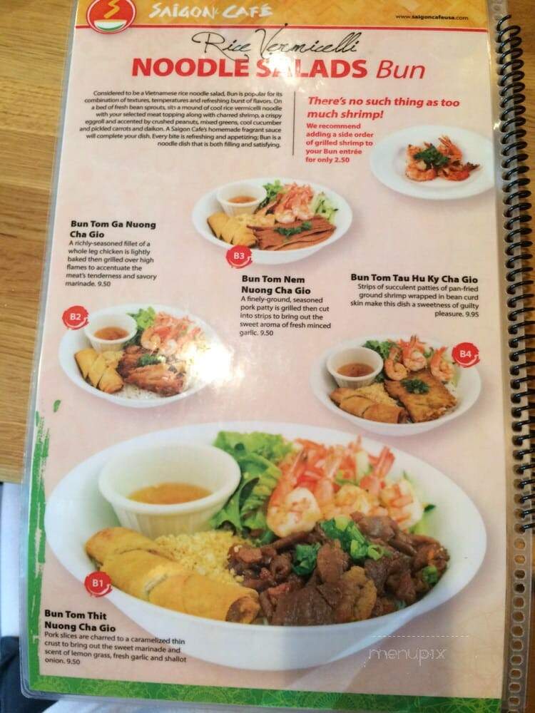 Saigon Cafe - Lawrenceville, GA menu_pic