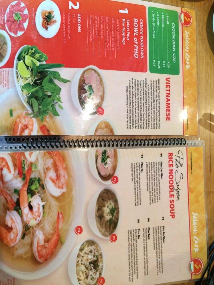 Saigon Cafe - Lawrenceville, GA menu_pic