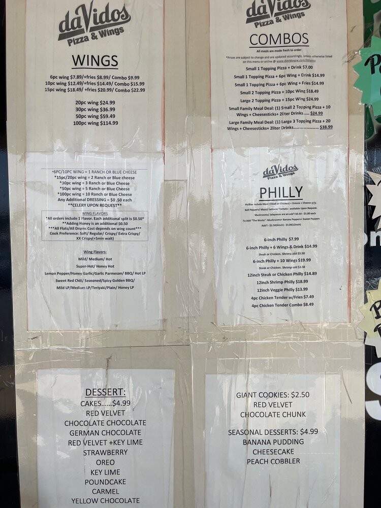 Da Vido's 375 Pizza - Lithonia, GA menu_pic