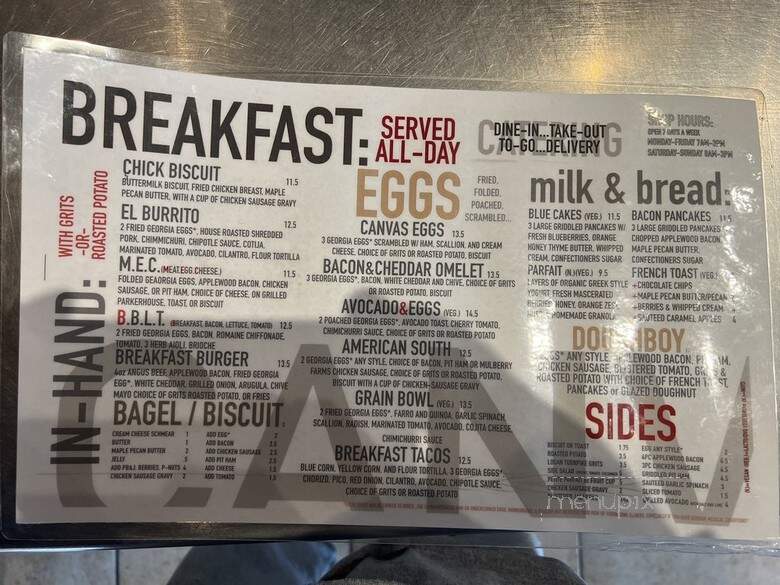 Canvas - Marietta, GA menu_pic