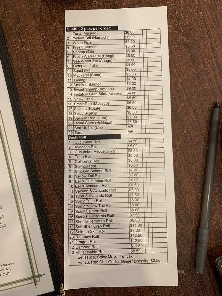 Ege Sushi & Japanese Cuisine - Marietta, GA menu_pic