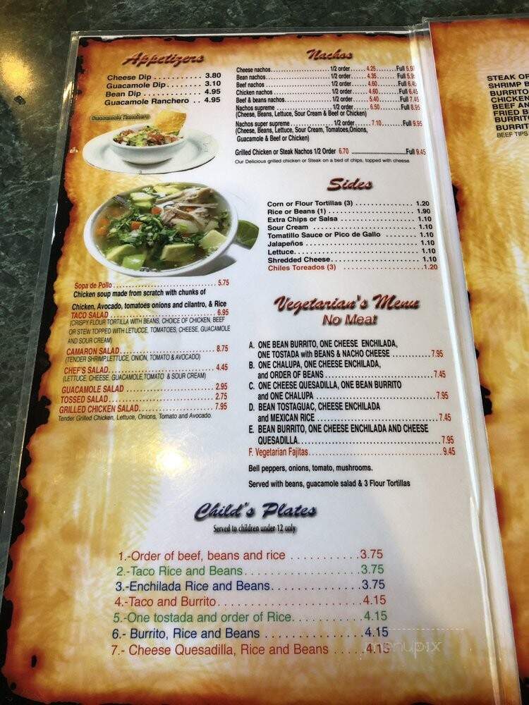El Ranchero Mexican Restaurant - Marietta, GA menu_pic