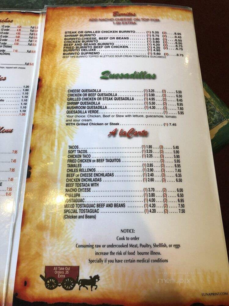 El Ranchero Mexican Restaurant - Marietta, GA menu_pic