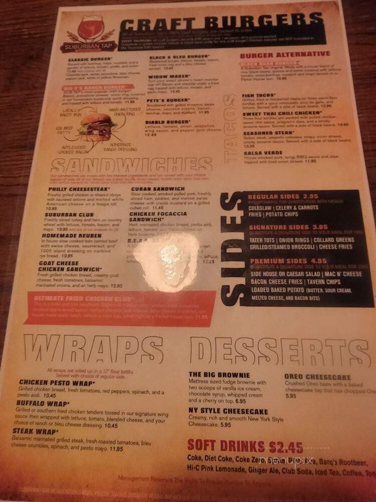 Suburban Tap - Marietta, GA menu_pic