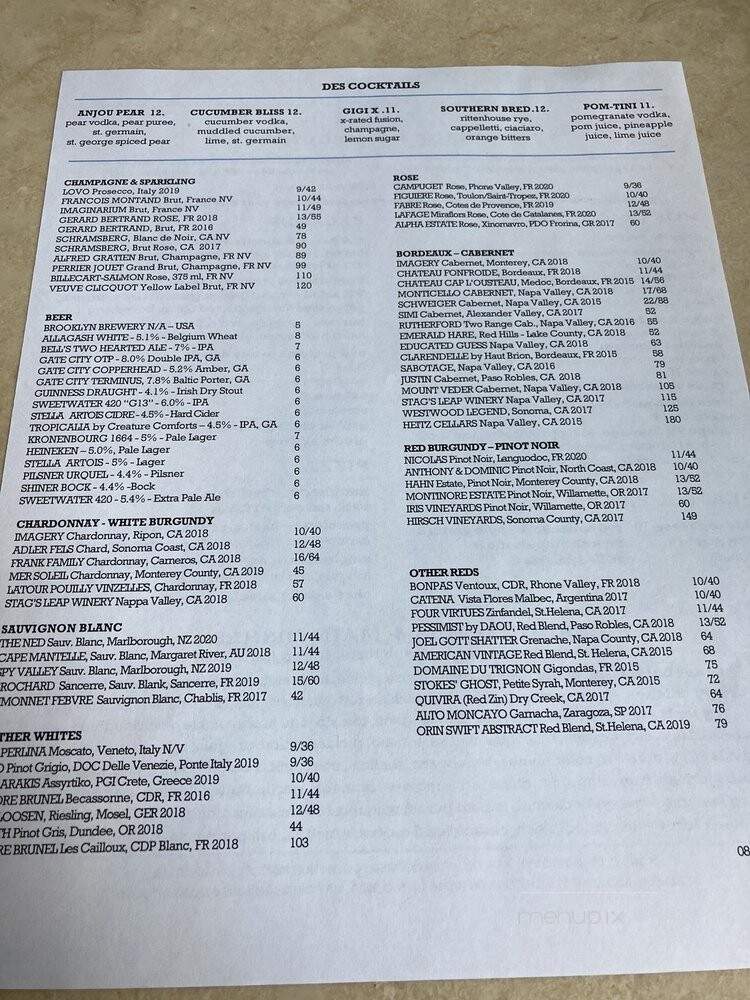Bistro Vg - Roswell, GA menu_pic
