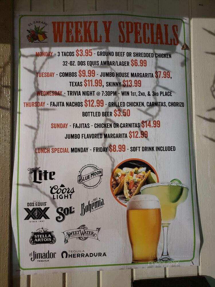 El Zorrito - Roswell, GA menu_pic