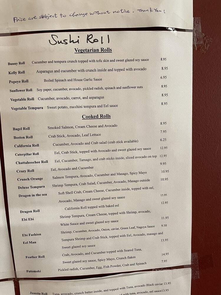 Nagoya Japanese Seafood - Roswell, GA menu_pic