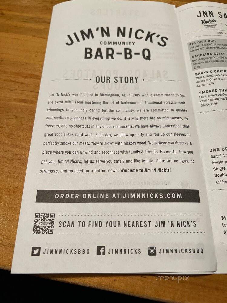 Jim & Nick's BBQ - Smyrna, GA menu_pic