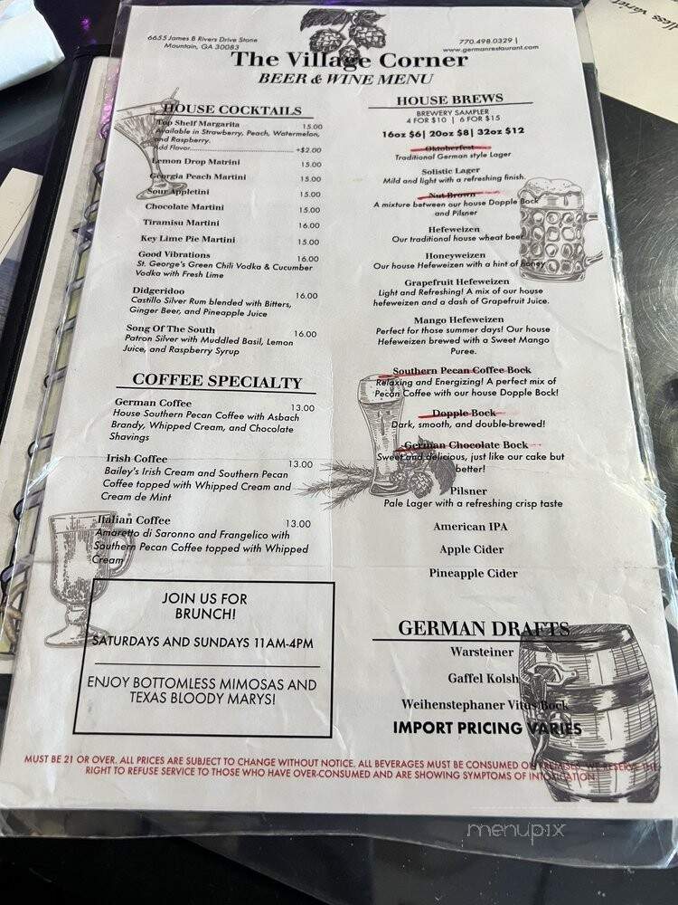 Village Corner - Stone Mountain, GA menu_pic