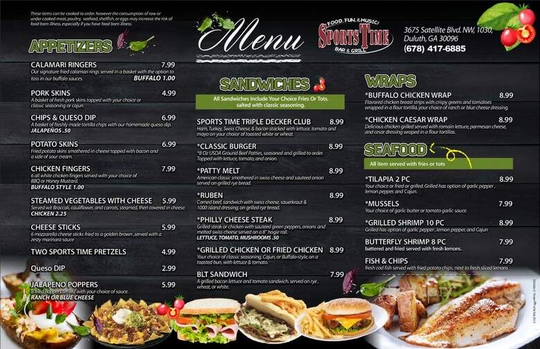 Sports Time Grill - Duluth, GA menu_pic