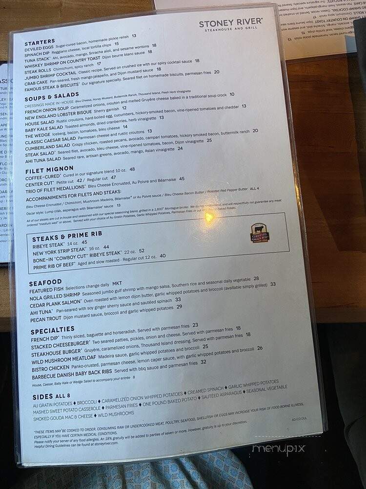 Stoney River Legendary Steaks - Duluth, GA menu_pic