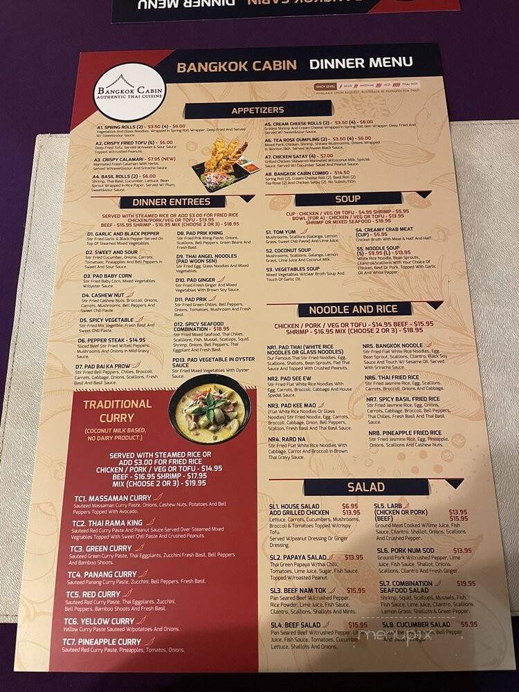 Bangkok Cabin - Kennesaw, GA menu_pic