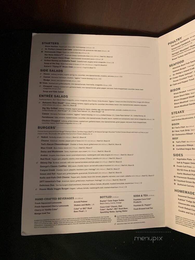 Ted's Montana Grill - Kennesaw, GA menu_pic