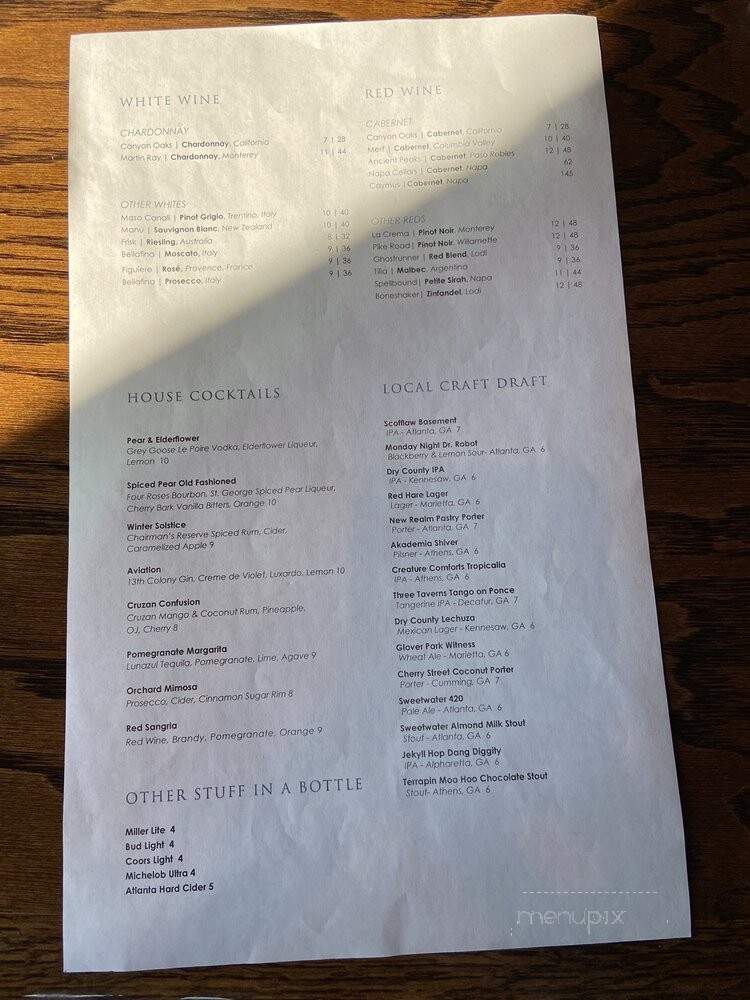 Trackside Grill - Kennesaw, GA menu_pic