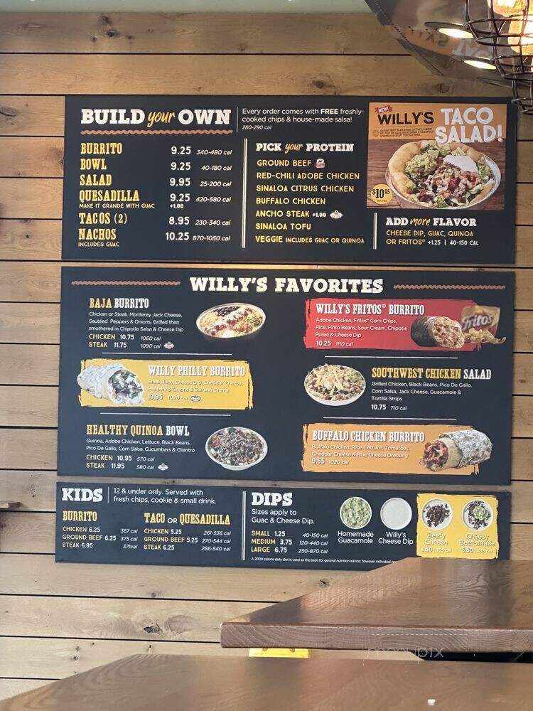 Willy's Mexicana Grill - Kennesaw, GA menu_pic