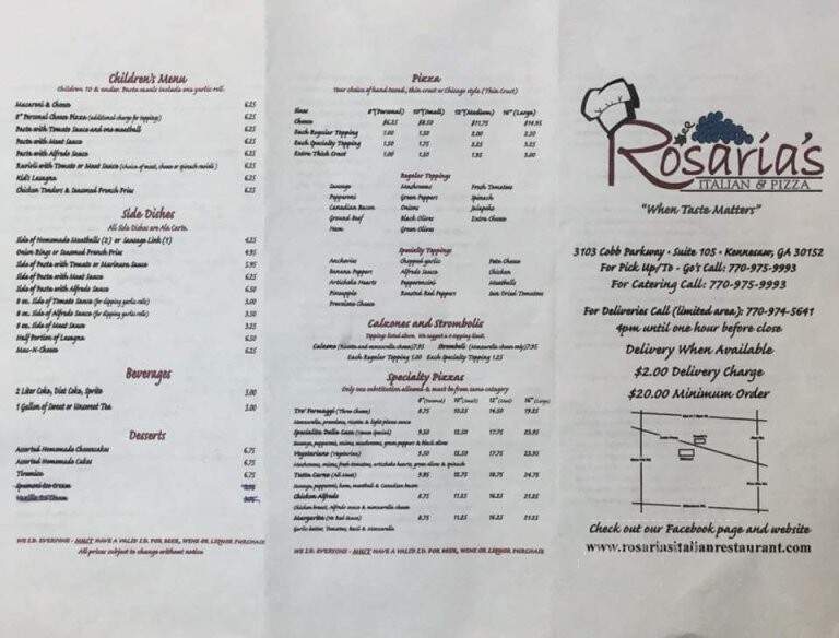 Rosaria's Italian & Pizza - Kennesaw, GA
