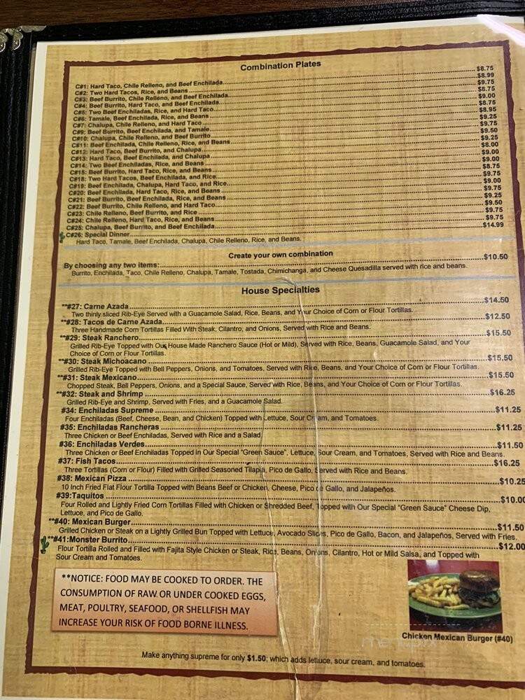 Taqueria Michuacana Mexican - Hampton, GA menu_pic