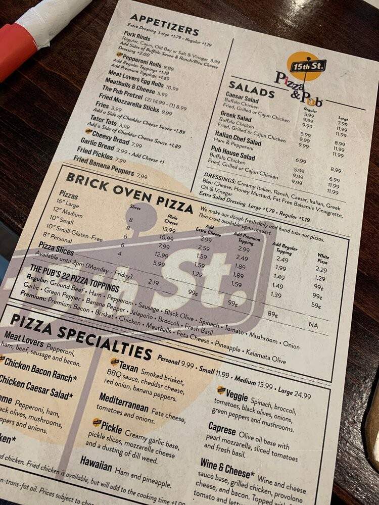 15th Street Pizza - Stockbridge, GA menu_pic