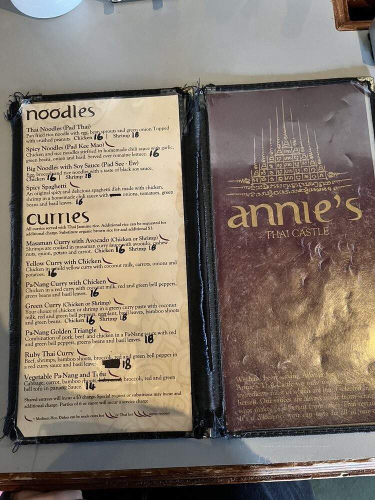 Annie's Thai Castle - Atlanta, GA menu_pic