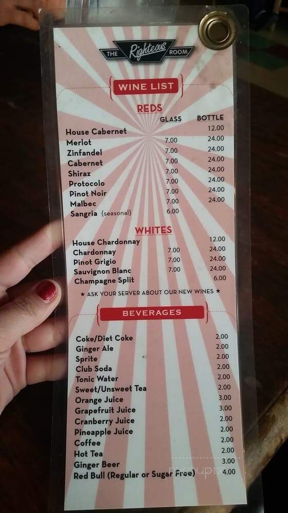 Righteous Room - Atlanta, GA menu_pic