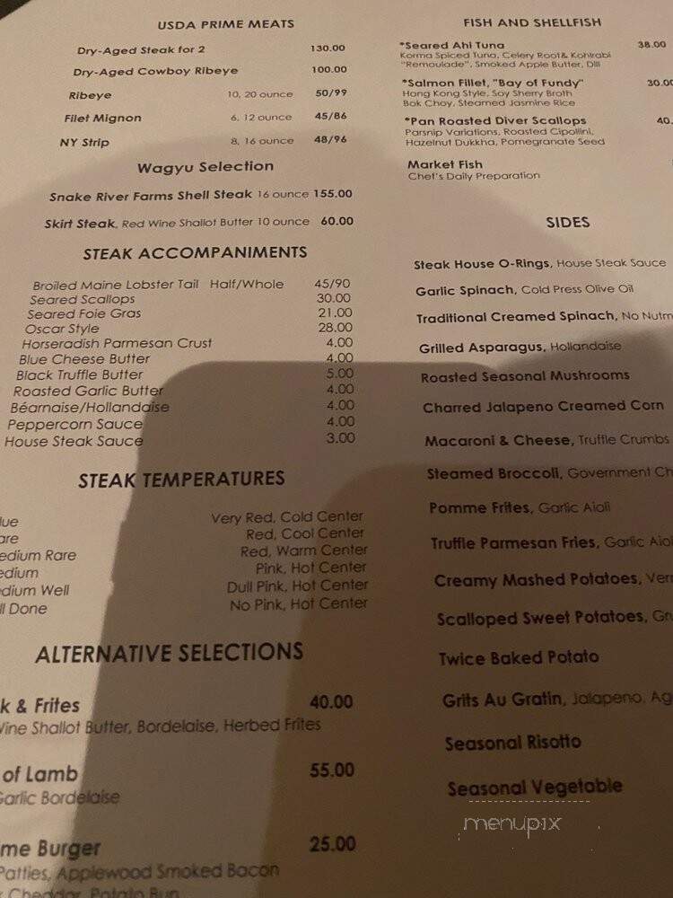 Kevin Rathbun Steak - Atlanta, GA menu_pic