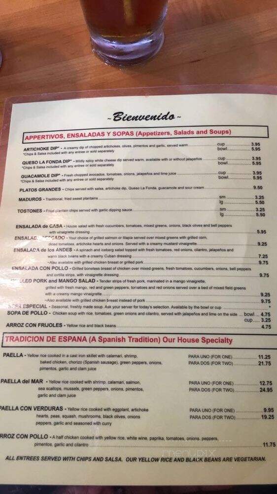 La Fonda Latina - Atlanta, GA menu_pic