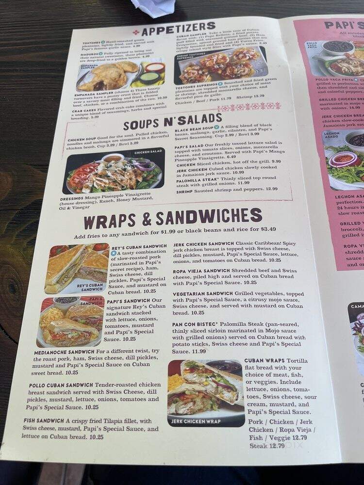Papi's Cuban Sandwiches - Atlanta, GA menu_pic