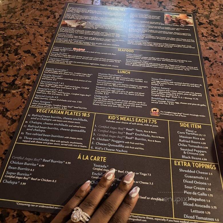 El Azteca Mexican Restaurant III - Atlanta, GA menu_pic