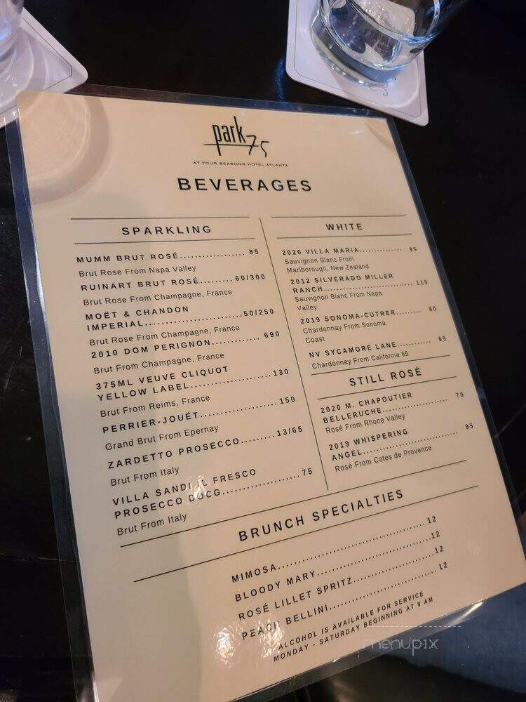 Park 75 - Atlanta, GA menu_pic