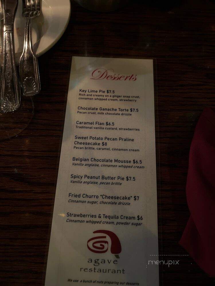 Agave Restaurant - Atlanta, GA menu_pic