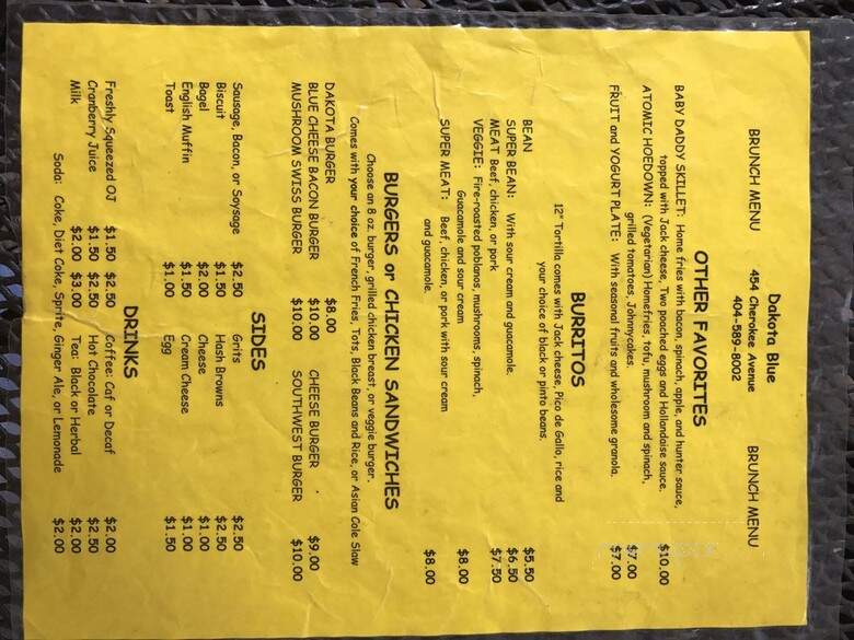 Dakota Blue - Atlanta, GA menu_pic