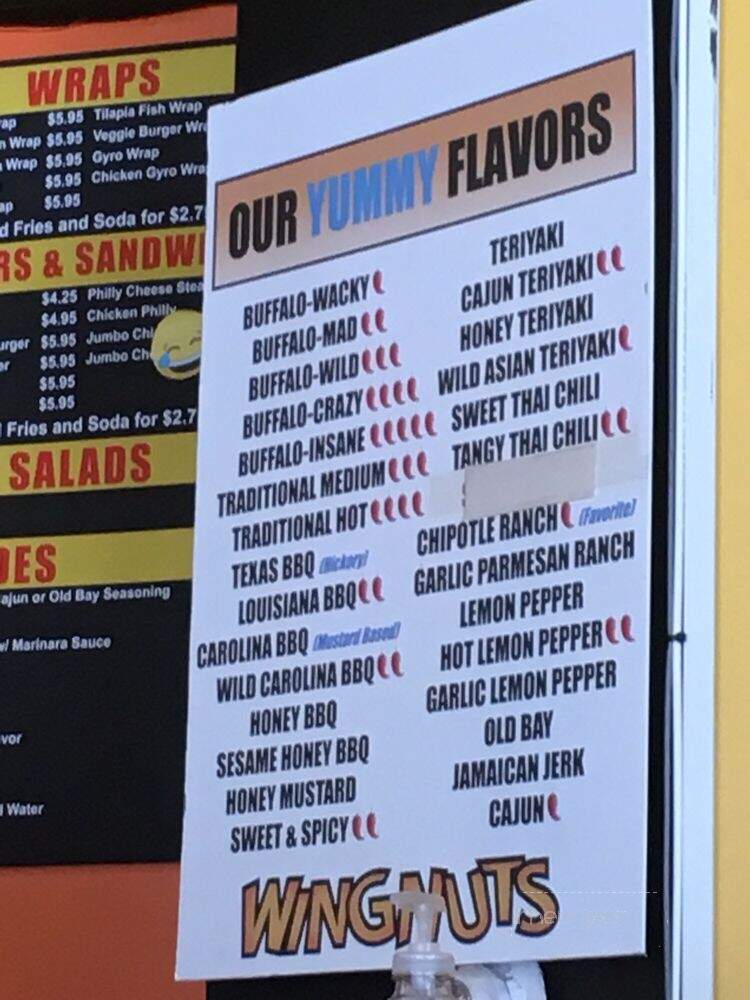 Wing Nut Restaurant - Atlanta, GA menu_pic