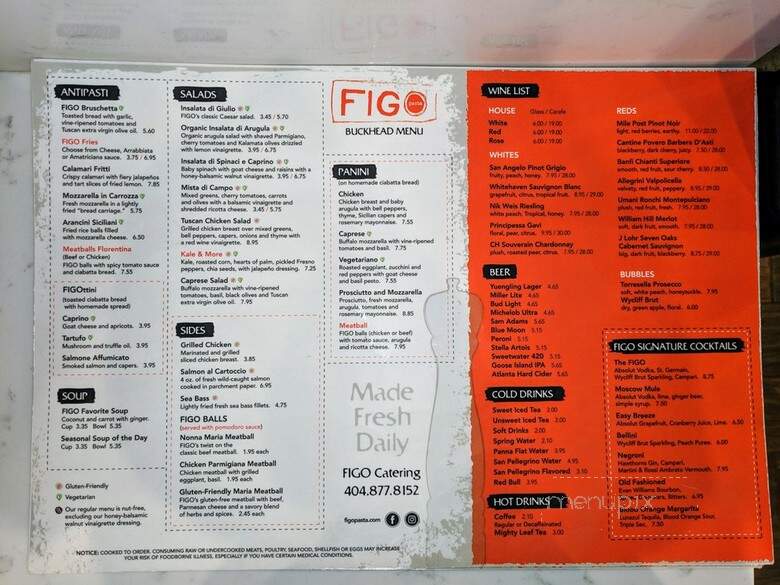 Figo Pasta - Atlanta, GA menu_pic