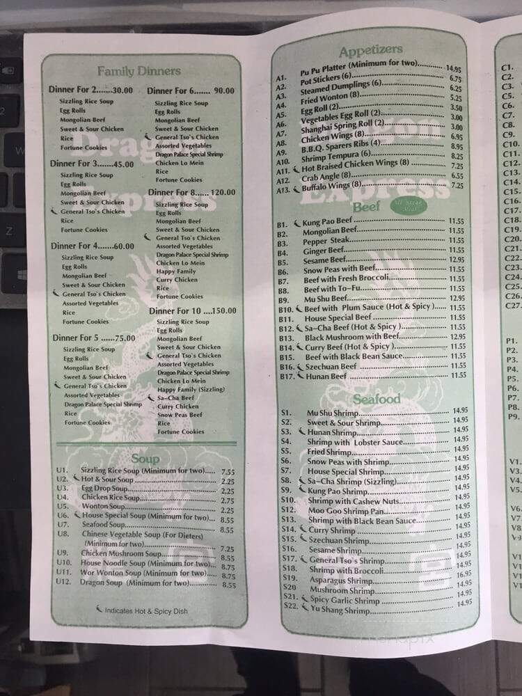 Dragon Express Carry Out - Atlanta, GA menu_pic