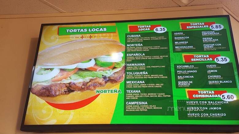 Tortas Locas - Atlanta, GA menu_pic