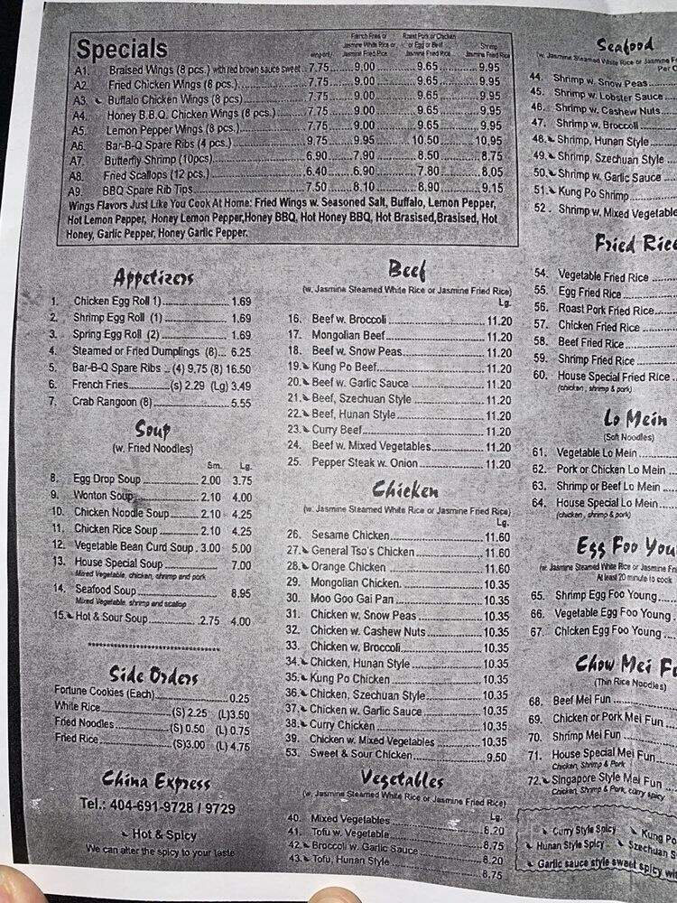 China Express - Atlanta, GA menu_pic