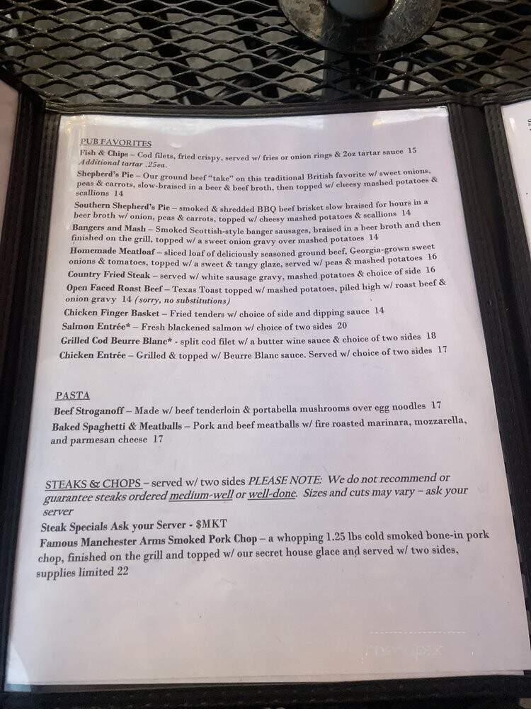 Manchester Pub - Atlanta, GA menu_pic