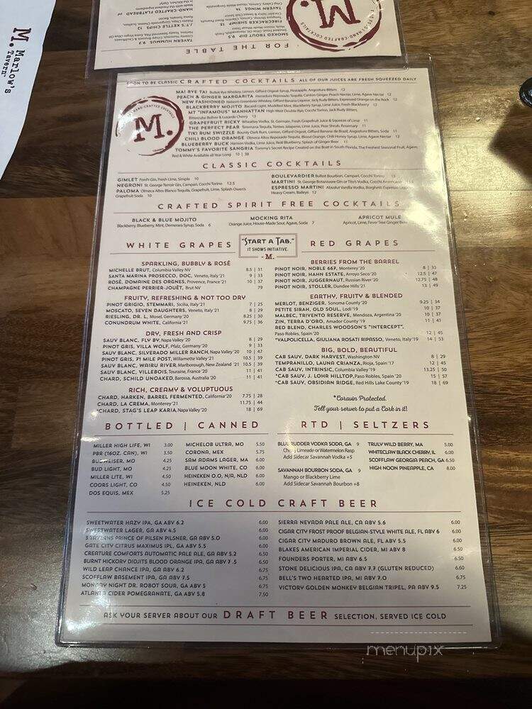Marlow's Tavern - Atlanta, GA menu_pic