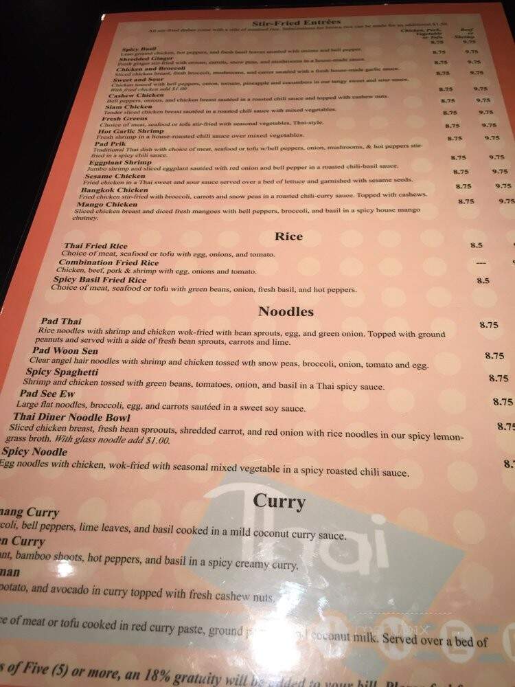 Thai Diner - Atlanta, GA menu_pic