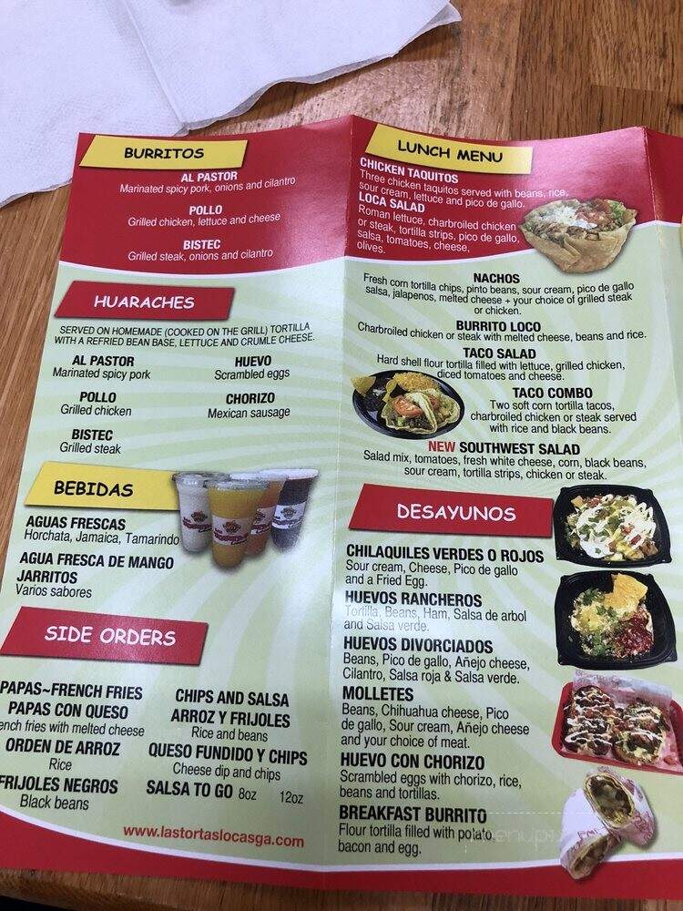 Las Tortas Locas - Chamblee, GA menu_pic