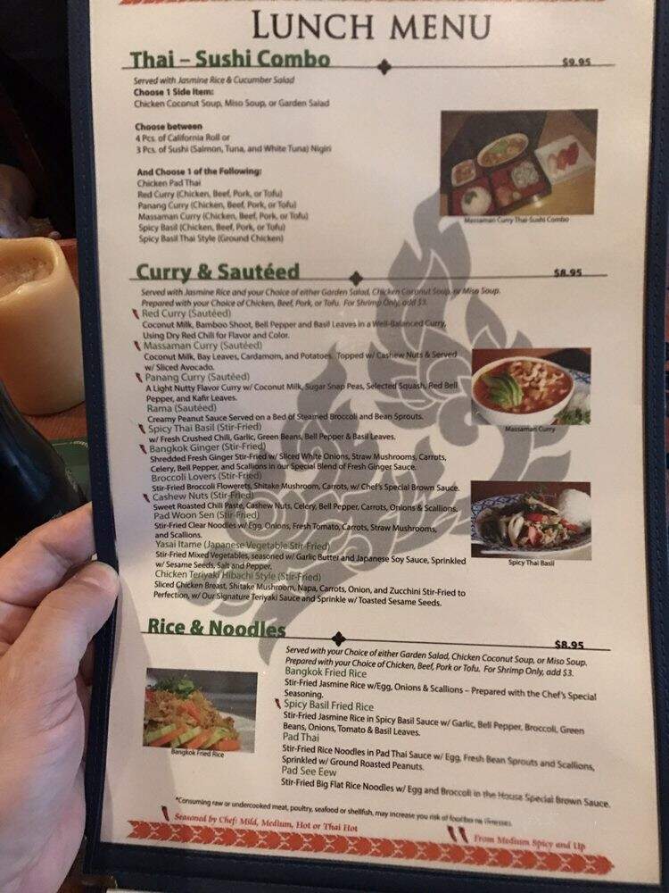 Bangkok Thyme - Atlanta, GA menu_pic