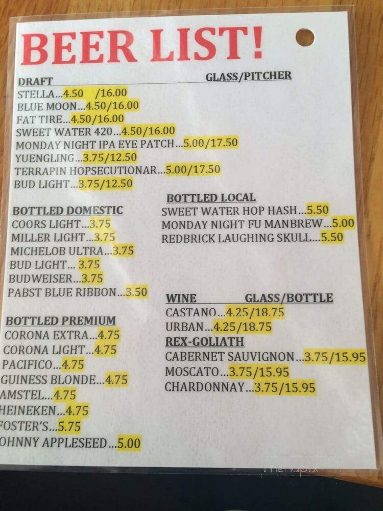 Fellini's Pizza - Atlanta, GA menu_pic