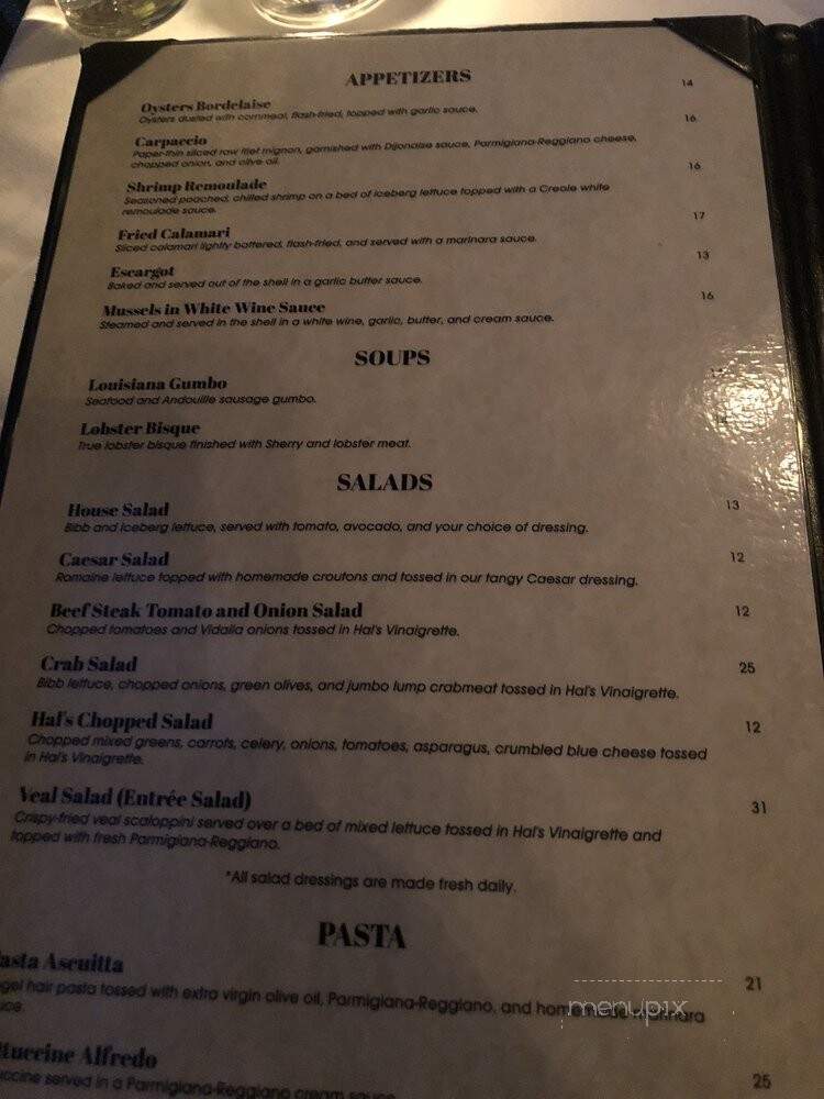 Hal's On Old Ivy - Atlanta, GA menu_pic