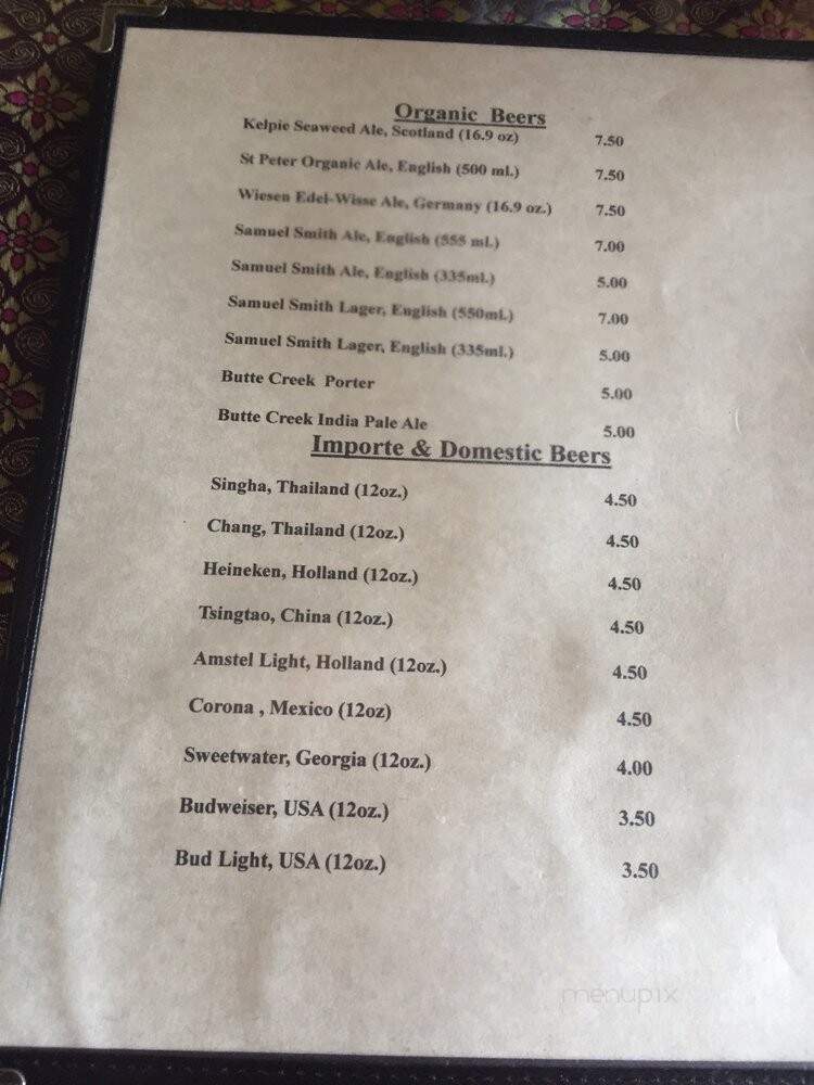 Erawan Thai Restaurant - Atlanta, GA menu_pic