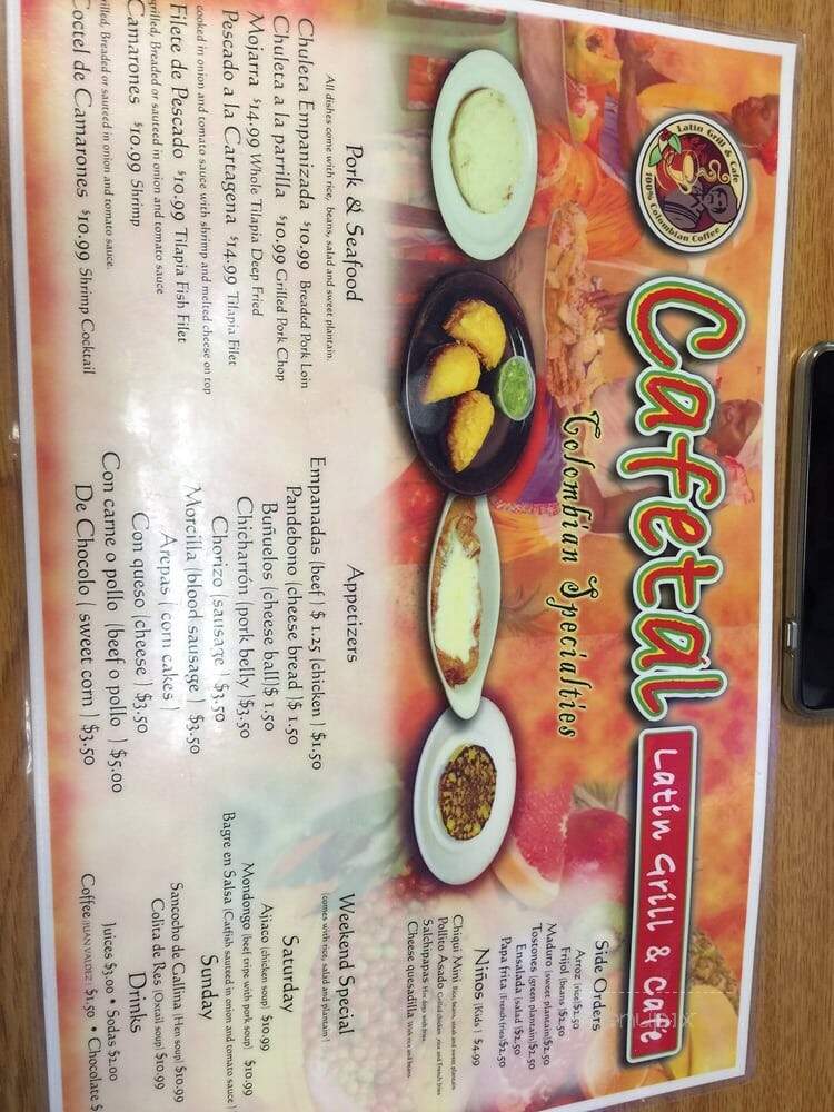 Mi Cafetal Restaurant - Buford, GA menu_pic