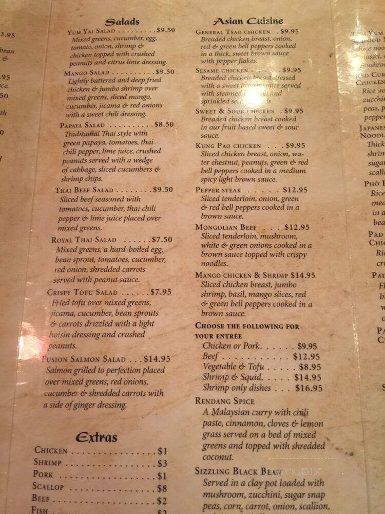 Fusion Asian Cafe - Buford, GA menu_pic