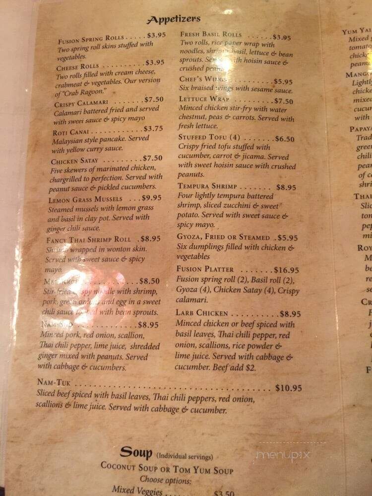 Fusion Asian Cafe - Buford, GA menu_pic