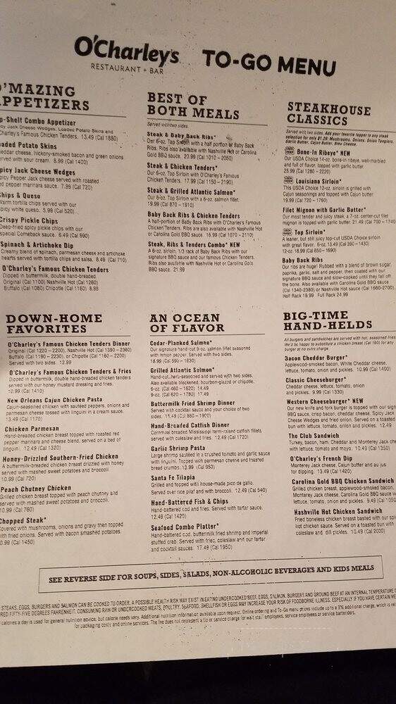O'Charley's - Augusta, GA menu_pic