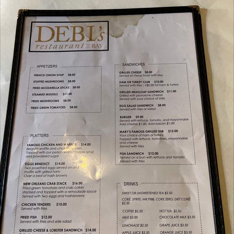 Debi's The Restaurant - Savannah, GA menu_pic