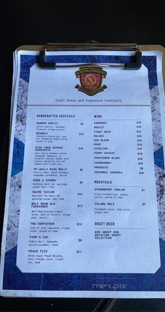 Molly Mac Pherson - Savannah, GA menu_pic
